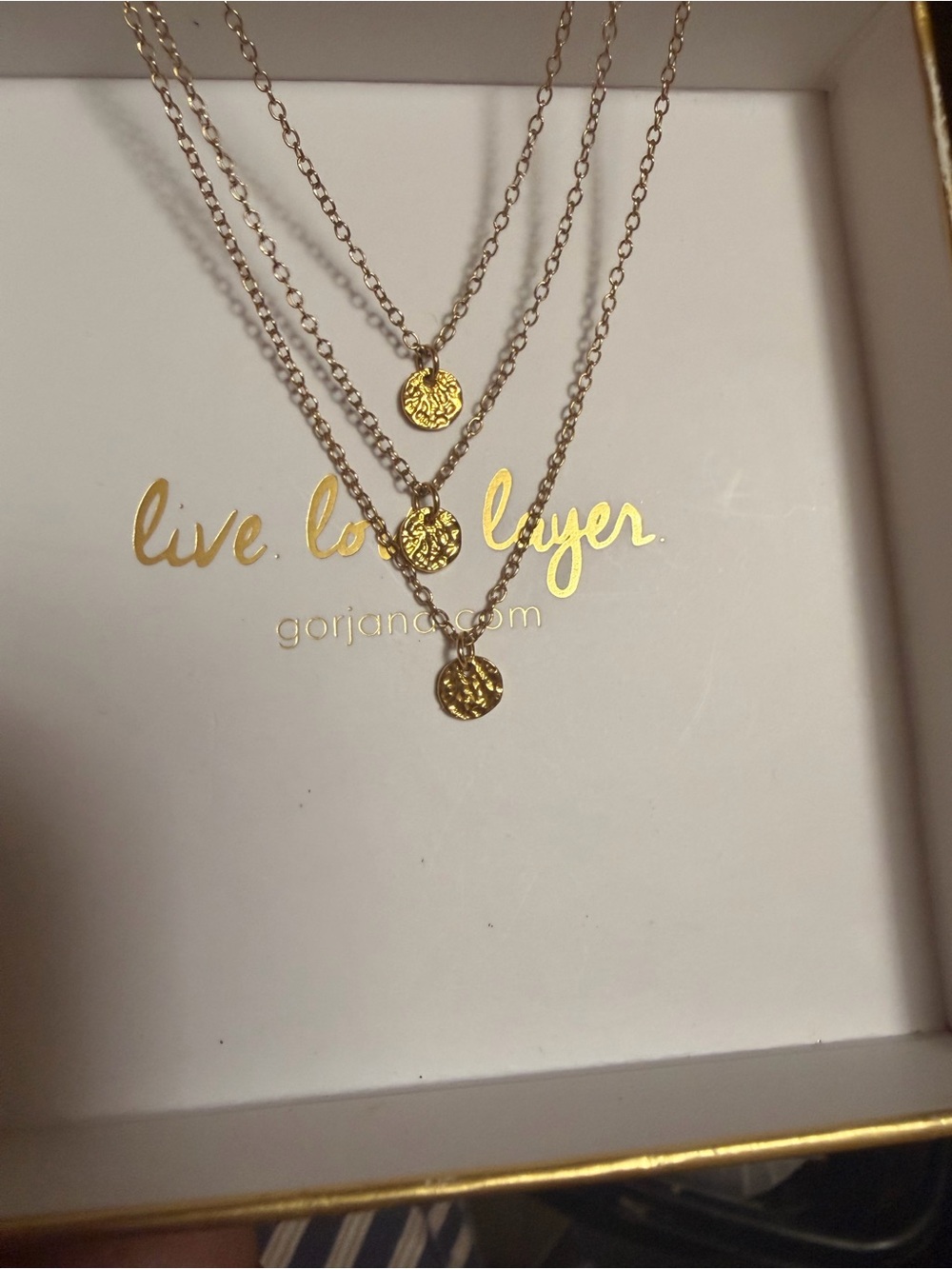 Gorjana 3 Disc Shimmer Layered Necklace Set in Gold